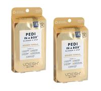 VOESH Pedi in a Box Glimmer - 2 paquetes de kit de pedicura spa Golden Vanilla Pedi in a Box Pedicure brillante Pedicura casera Cuidado de pies P