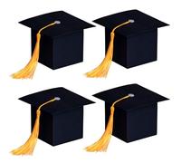Voeveca 50 cajas de regalo para fiesta de graduación, cajas de dulces con borlas, centros de mesa, decoraciones de graduación de clase 2025 (negro)