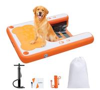 VOFiTNY Rampa de piscina para perros de hasta 200 libras, rampas para barco para perros con almohadilla antideslizante de EVA y escalera de peso, escalones para cachorros para piscina/bote/muelle/mar