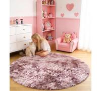 VOFUSHON Alfombra Redonda Suave Batik Rosa Lila 100 cm