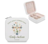 VogaClad Joyero Personalizado para Primera Comunión - Caja de Recuerdos con Nombre y Fecha - Regalos Comunión Niña Elegantes para Rosario y Joyas, Detalle Único para Hijas, Nietas y Ahijadas