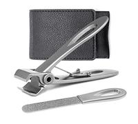 VOGARB Cortaúñas de punta recta para uñas gruesas, resistente, apertura de mandíbula ancha, cortaúñas grandes con juego de limas de uñas para hombres, personas mayores, mujeres, adultos, acero