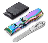 VOGARB Cortaúñas para uñas gruesas Cerradura de seguridad extra grande abertura de mandíbula ancha Cortaúñas encarnadas con lima Cortador de uñas resistente sin salpicaduras para hombres mujeres