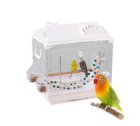 Vogelkäfig - Atmungsaktiver Ausbruchsicherer Tragbarer Transportkäfig | Kleine Transportbox für Kanarienvögel, Sittiche, Outdoor, Reisen, Camping, Tierarztbesuch, Flugzeug