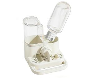 Vogelkäfig Wasserspender - Automaticher Auslaufsicherer Futterspender | ABS PP PC Käfig Zubehör | 250 ml Wasser 300 g Körner Mit Sitzstange Für Wellensittich Kanarienvogel Hamster Innen Außen