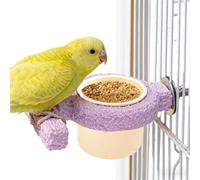 Vogelnäpfe Vogelkäfig - Futternapf Mit Sitzstange, Wasserschale Für Großsittiche, Futterstation | Für Wellensittich Kanarienvogel Nymphensittich Unzertrennliche Und Weitere Vögel