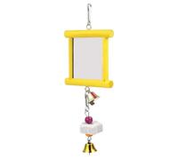 Vogelspielzeug mit Hängeelement, aus Holz, Stein & Metallhaken, passend fuer Papageien, Sittiche & Hühner, Einsatz: Käfig, Voliere & Hühnerstall, Zubehör Alltag Reise Pflege