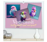Vogelwelt, lustig, bunt und verspielt (hochwertiger Premium Wandkalender 2026 DIN A2 quer), Kunstdruck in Hochglanz: Alles, was Flügel hat ...