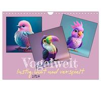 Vogelwelt, lustig, bunt und verspielt (Wandkalender 2026 DIN A4 quer), CALVENDO Monatskalender: Alles, was Flügel hat ...