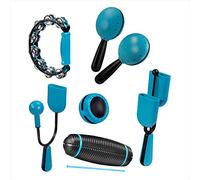 Voggenreiter Hi-Lo Set Percussion Rhythmus instrumentos, 6 piezas para eingängige Beats (contiene: Guiro, Vibra, Agogo, Shaker, 2 Maracas, Tamburin), azul/negro.