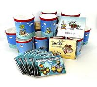 Voggenreiter Voggy's Bongo Set de 12 piezas para guardería y escuela con caja de almacenamiento, para hasta 6 niños a partir de 3 años