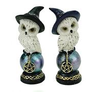 Vogler 2er Set Hexeneulen 14CM Figura Hadas Búho Uhu Oculta Pentáculo Bruja