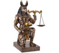 VOGLER Joh. Vogler GmbH Anubis arrodillado con báscula de alma bronceada, 19 cm, figura del faraón de Egipto Veronese