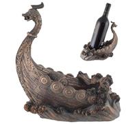 VOGLER Joh. Vogler GmbH Barco vikingo para botellas de vino, hecho de piedra artificial, pintado a mano, sin botella