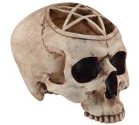 VOGLER Joh. Vogler GmbH Cráneo ritual con pentagrama hecho de piedra artificial según un modelo original pintado a mano.