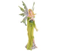 VOGLER Joh. Vogler GmbH El elfo de la paz Mira sosteniendo paloma en las manos con alas de mariposa de piedra artificial pintada a mano
