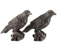 VOGLER Joh. Vogler GmbH Juego de 2 cuervos Hugin y Munin, bronce, de piedra artificial, pintados a mano, 816-733