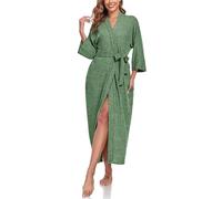 VOGMATE Albornoz Mujer Microfibra Punto Suave Larga Bata de Casa Dressing Gown Women Albornoz Ducha