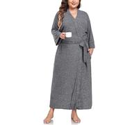 VOGMATE Albornoz Mujer Talla Grande Microfibra Punto Suave Larga Kimono Batas de Casa Albornoz Ducha Dressing Gown Women