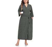 VOGMATE Albornoz Mujer Talla Grande Microfibra Punto Suave Larga Kimono Batas de Casa Albornoz Ducha Dressing Gown Women