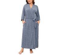 VOGMATE Albornoz Mujer Talla Grande Microfibra Punto Suave Larga Kimono Batas de Casa Albornoz Ducha Dressing Gown Women