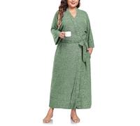 VOGMATE Albornoz Mujer Talla Grande Microfibra Punto Suave Larga Kimono Batas de Casa Albornoz Ducha Dressing Gown Women