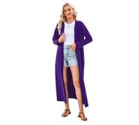 VOGMATE Bata Mujer con Cremallera Albornoz con Capucha Larga Batas de Casa Algodon Albornoces Suave Dressing Gown Women