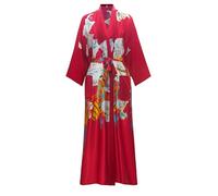 VOGMATE Bata Mujer Talla Grande Kimono Japones Estilo Mujer Bata Larga Seda Bata de Casa Dressing Gown Women Robe