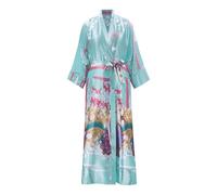 VOGMATE Bata Mujer Talla Grande Kimono Japones Estilo Mujer Bata Larga Seda Bata de Casa Dressing Gown Women Robe