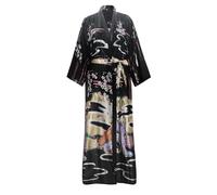 VOGMATE Bata Mujer Talla Grande Kimono Japones Estilo Mujer Bata Larga Seda Bata de Casa Dressing Gown Women Robe