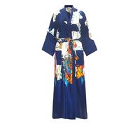 VOGMATE Bata Mujer Talla Grande Kimono Japones Estilo Mujer Bata Larga Seda Bata de Casa Dressing Gown Women Robe