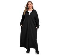 VOGMATE Batas de Casa Mujer Talla Grande con Capucha Larga Albornoz con Cremallera Bata Algodon Albornoces Suave Dressing Gown Women