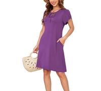 VOGMATE Vestido Mujer Algodon Verano Cortos Casual Flexibilización Vestido Camiseta Ropa de Playa Summer Dresses for Women
