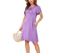 VOGMATE Vestido Mujer Algodon Verano Cortos Casual Flexibilización Vestido Camiseta Ropa de Playa Summer Dresses for Women