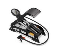 VOGORA Bomba Bicicleta de Pie,Inflador Bicicletas Doble Cilindro con Válvulas Schrader/Presta para Todas las Bicis,Hinchador para Coches y Bicis con Manómetro de 160PSI - Ideal MTB,Carretera y Pelotas