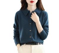 Vogrtcc Cárdigan De Punto De Lana para Mujer Cárdigan De Punto Informal con Botón De Suéter Suelto