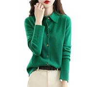 Vogrtcc Cárdigan De Punto De Lana para Mujer Cárdigan De Punto Informal con Botón De Suéter Suelto