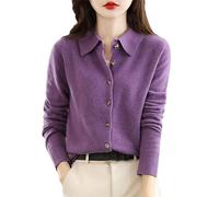 Vogrtcc Cárdigan De Punto De Lana para Mujer Cárdigan De Punto Informal con Botón De Suéter Suelto