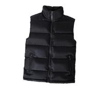 Vogrtcc Chaqueta De Chaleco Blanca Para Hombre Chaquetas Acolchadas Sin Mangas Con Cuello Levantado Y Corte Entallado