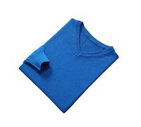 Vogrtcc Puentes de los hombres Vneck manga larga Jerséis de lana de color sólido Jumpers, azul, S