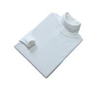 Vogrtcc Suéteres de cuello alto de manga larga para hombre, jerséis de invierno de lana tejida, blanco, L