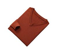 Vogrtcc Suéteres de punto de lana para hombre, cuello en V, manga larga, color liso, Como se muestra en la imagen, M