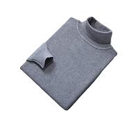 Vogrtcc Suéteres y Jerseys de Cuello Alto de Manga Larga para Hombre de Punto de Lana de Invierno, gris, L
