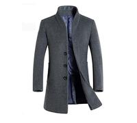 Vogstyle El Hombre Delgado Caliente del Invierno Abrigo De Lana Gris Espeso L