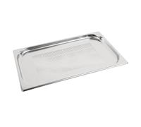Vogue 12923 Acero Inoxidable Perforado 1/1 Gastronorm Pan 20mm Deep Food Container, Plata