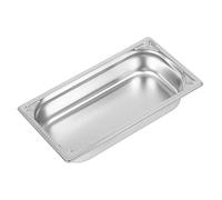 VOGUE DW442 304 - Sartén gastronorm (1/3, capacidad de 2,5 L, 65 mm x 176 mm x 325 mm), color plateado