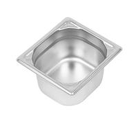 VOGUE DW450 304 - Sartén gastronorm de acero inoxidable resistente 1/6, capacidad de 1,7 L, 100 mm x 162 mm x 176 mm, color plateado
