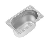 Vogue DW454 304 - Sartén gastronorm de acero inoxidable resistente 1/9, capacidad de 890 ml, 100 mm x 108 mm x 176 mm, color plateado