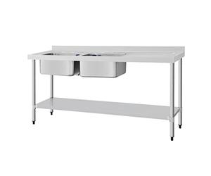 Vogue DY827 304 - Escurridor doble de acero inoxidable para fregadero derecho, 1800 mm