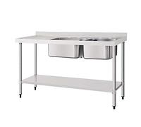 Vogue DY828 304 - Escurridor doble de acero inoxidable, 1800 mm